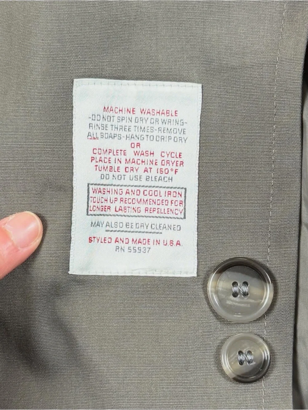 Botany 500 Grey Double Breasted Belted Trench Coat Removable Fur Lining Men’s 40